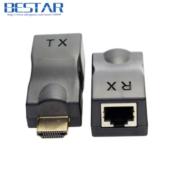 RJ45 HDMI 1.4 Extender Per Vieną 30m Ethernet LAN RJ45 CAT5E CAT6 HDTV 1080P Su 3D