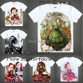 Rozen Maiden Suigintou Shinku Marškinėliai Cosplay Kostiumai, vyriški Garsaus Japonų Anime T-shirt Unikali Dovana Camisetas Masculina