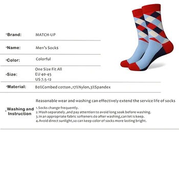 Rungtynės Mados Vyrų Su spalvinga argyle spalvų juostelės šukuotos Medvilnės kojinės šukuoti kojinės(10 Porų (siuntos)