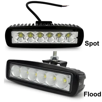 Safego 2x 12 Voltų 18W LED darbo šviesos juosta lempos, traktoriaus darbo žibintai LED off road 4X4 24V led offroad šviesos juosta vietoje potvynių šviesos