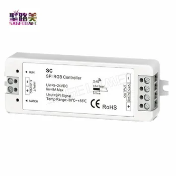 SC+R9 RF SPI LED pixel controller DC5V 12V 24V input supports WS2811/WS2812B/TM1809/LPD6803/WS2801/UCS1903/TLS3001/P9813 IC