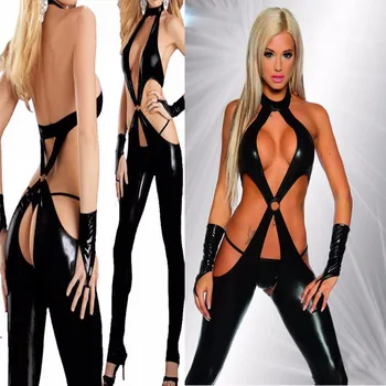 Seksualus lakinės odos DS Juodos Pėdkelnės Jumpsuit kryžiaus dirželių Kostiumas vaidmenų bodysuit moterų kostiumas moterims cosplay kostiumas