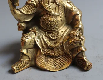 Senosios Kinijos Žalvario Dragon Guangong Guan yu Karys, Dievas Skaityti Knygą, Statula, Skulptūra