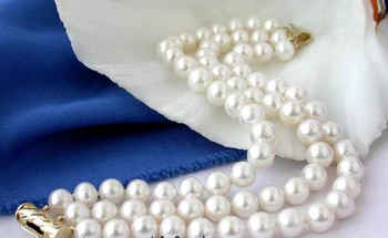 Shippingz2500 3row 9mm apvalios baltos spalvos gėlavandenių perlų apyrankė bangle Gamtinių >>nemokamas pristatymas