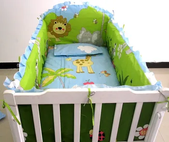 Skatinimas! 6PCS lovelę lovelė patalynės komplektas vaikiška lovelė rinkinius kūdikio lova bamperis (bamperiai+lapo+pagalvė padengti)