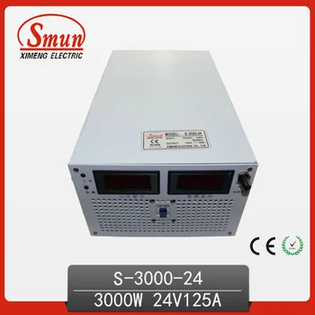 SMUN 3000W 24V 125A Vieno Išėjimo Wwitching elektros Energijos Tiekimo Su CE ROHS Iš Kinijos Tiekėjas Pramonės Ir Led Panaudota