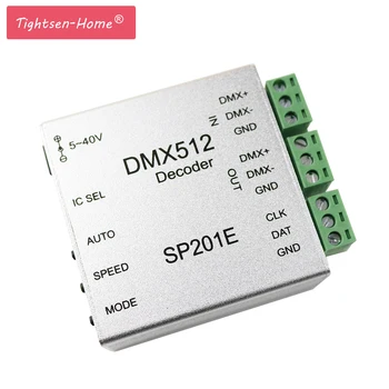 SP201E DMX512 dekoderis ws2812B ws2801 WS2811 1903 DMX dmx512 rgb led valdiklis DMX VALDYBOS IC led juostelės LED SPI Konverteris DC5V/12V