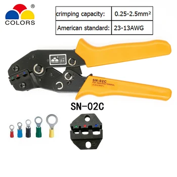 SPALVŲ SN-48B užspaudimo replės 0.5-1.5mm2 20-15AWG SN-28B 0.25-1mm2 23-17AWG SN-06WF/06/02C specialios žandikaulio derinys rankiniai įrankiai