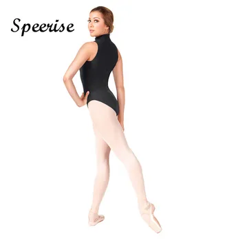 Speerise Moteriški Berankoviai Golfo Leotard Lycra Spandex Baleto Šokių, Gimnastikos Bodysuit Zip Unitard