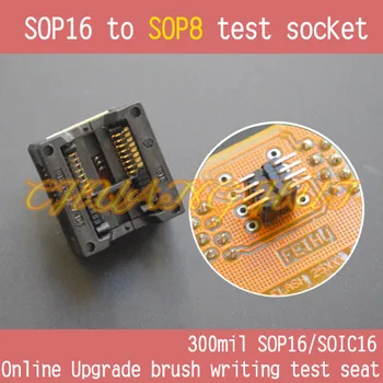 SPI FLASH 300mil SOP16 į SOP8 bandymo lizdas SOP16/SOIC16/SO16 lizdas