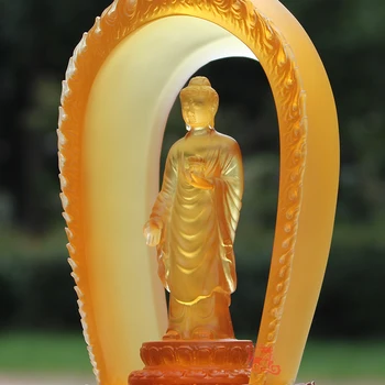 Stiklo butas Yra Donglin Buda ieškoti amatų papuošalai namų feng shui puošyba, skirta šventyklos