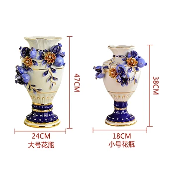 Stiliaus kambarį apdaila aukštos kokybės Jingdezhen keramikos vaza vaza apdailos prabangių vestuvių dovaną, gėlių gėlių