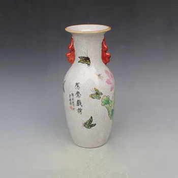 TNUKK Parengti Kinijos Famille Rose Porceliano Vaza , Išspausdintas Su gražiu Mandarinų Antis ir Lotus.