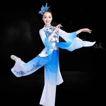Tradicinės Kinų liaudies kostiumas moteris klasikinės suknelės nacionalinės moterų Yangko šokių suknelė przybornik DD320 F