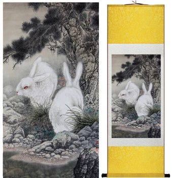 Triušis dažymo, Namų Biuro Apdailos Kinijos pažymėkite tapybos triušis tapyba