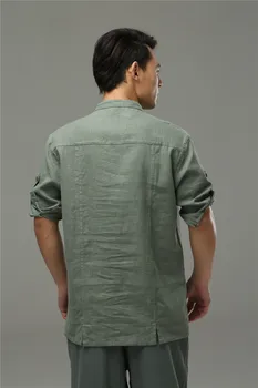 Vasaros mados aukštos kokybės gryno lino vyriški marškinėliai atsitiktinis vyriški marškiniai pusė rankovės dydį europos vyrų marškinėliai 3 spalvų