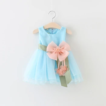 Vasarą Kūdikis Merginos Rankovių Gėlių Lankas, Kamuolys Suknelė Tutu Šalis Suknelė Vaikai vienspalviai voile Princesė Sundress vestidos de bebe roupas