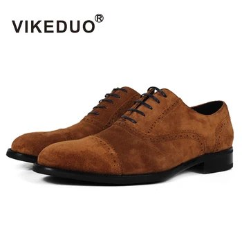 Vikeduo 2018 Handmade vintage retro Designer Luxury Fashion dance party Casual male dress shoe Genuine Leather Men Oxford Shoes