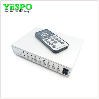 YiiSPO 4CH Spalvų Vaizdo Skaitmeninio Spalva Quad Splitter Procesorius, VAIZDO stebėjimo Sistemos Komplektas, Switcher Metalo Atveju su 4in 2out adapteris BNC