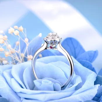 ZOCAI Vestuvinį žiedą, nekilnojamojo sertifikuota gamtinių deimantų, 18K auksu (AU750) puokštė forma dovanų žiedą graviruoti nemokamai