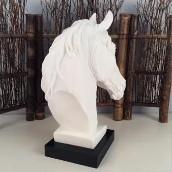 Šiuolaikinio Abstraktaus Arklio Galvos Skulptūra Gyvūnų Dervos Statula Namų Dekoro Priedai Geometrinis Dervos Papuošalai Jodinėjimas Žirgais Dovana