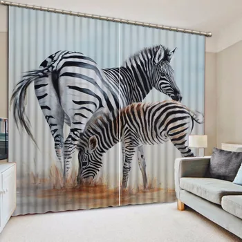 Šiuolaikinių Langų Užuolaidos dizainas zebra Užuolaidas berniuko/mergaitės Kabliukai Storis Gyvenimo Kambario, Miegamasis 3D Užuolaidos