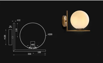 Šiuolaikinių LED Sienos Lempos Šviesa Mėnulio Stiklo Siena Sconce Šviesos Rungtynių Su Pienu, Balto Stiklo Atspalvį Garantuotas +Nemokamas pristatymas!