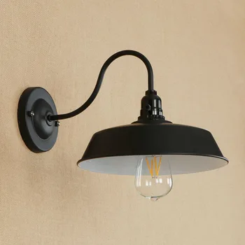 Šiuolaikinės paprasta geležinės sienos lempos vintage black wall šviesos diodų (LED) E27, valgomasis, kambarys, miegamasis, gyvenamasis kambarys, restoranas, kavinė virtuvės kelias