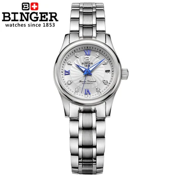 Šveicarija BINGER Moterų laikrodžiai luxury18K aukso Mechaninė Laikrodžius visą nerūdijančio plieno, atsparus Vandeniui Laikrodžiai B-603L