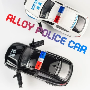 1:32 Lydinio Traukti Atgal Diecast Policijos Automobilio Modelį KIDAMI Diapazonas Apima Automobilių Žaislai su Garso, Šviesos Surinkimo Dovana Žaislas Berniukams, Vaikams