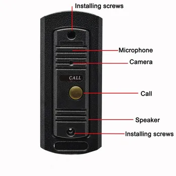 (1 komplektas) Duris, Domofonas Talkback Sistemą, HD vaizdo Kamera Naktinio Versija, Vienas į Vieną Monitorių Vaizdo Durys, Telefono Prieigos Kontrolės Drawbench veido