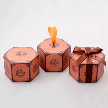100vnt Naujųjų metų vakarėlį saldainiai dovanų dėžutėje Išskirtinį rankų darbo muilo dėžutė,Kūrybos šešiakampis dovanų dėžutė,Slapukas, šokoladinių saldainių dėžutė
