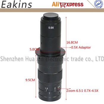 10X - 120X 180X 300X Reguliuojamas 25mm Zoom C-mount Objektyvas 0.7 X - 4.5 X Pramonės Mikroskopo Vaizdo Kamera Okuliaro didinamasis stiklas