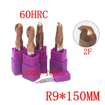1PCS R9x150MM 18MM HRC45 HRC50 HRC55 HRC60 HRC65 CNC Milling tools Milling cutter Ball nose End Mill CNC router bits