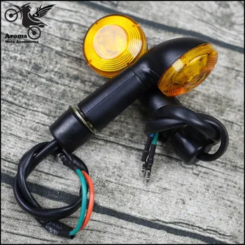 2 galimos spalvos balta oranžinė objektyvas, juoda motociklo posūkio signalo lemputė motociklą flasher moto indikatorius, indikatorių motorolerių dalys