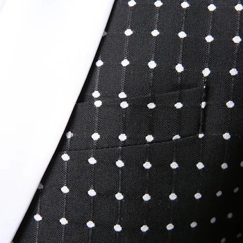 2017 Elegantiškas Markės Dizaino Taškų Vyrų Kostiumai Balta Skara Atvartas Oficialią Vestuvių Suknelė Jaunikis Tuxedos Groomsmen Mens Vestuvių Kostiumai
