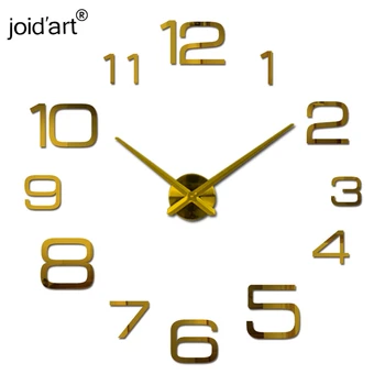 2017 naujas akrilo sieninis laikrodis kvarcinis žiūrėti kambarį šiuolaikinės 3d veidrodis lipdukai reloj sumalti horloge didelis dekoratyvinis laikrodžiai