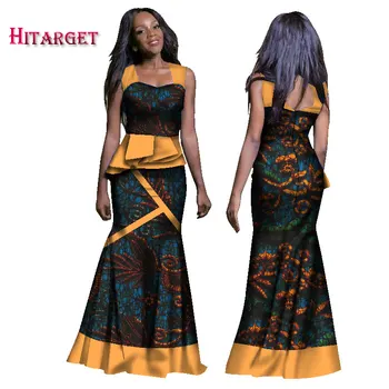 2017 Naują Atvykimo Afrikos Suknelės Moterims Dashiki Drabužių Afrikos Tradicinės Afrikos Ilgai Spausdinti Seksualus Suknelės, Plius Dydis WY1278