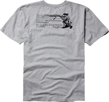 2018 m. Vasaros Karšto Pardavimo Vyrai T-shirt Revoliucinės Karo Rifled Muškieta Marškinėliai Pensilvanijos Long Rifle Juodi Milteliai