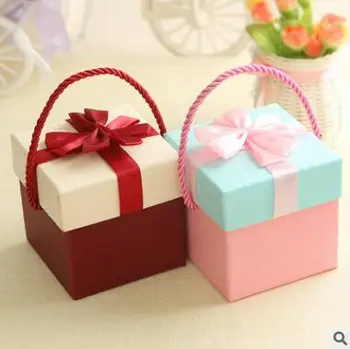 2018 naujas kawaii dovanų maišeliai su bowknot apdaila 9.5*10*9.5 cm kūrybos saldainiai užkandžių sausainiai pakavimo maišeliai, dėžutės svečiams dovanos gruodis