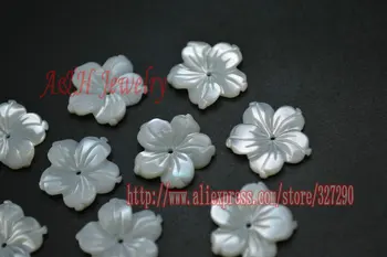 20pcs Aukštos Kokybės White Shell Raižyti Gėlių Žavesio bižuterijos & Drabužių Dekoracijos 