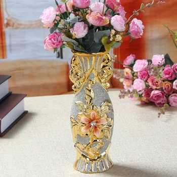 25*8.5*8.5 vaza Europos keramikos ornamentų aukso apkalos amatų dekoratyvinis dovanų KTV