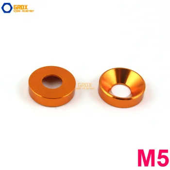 25 Vienetų M5 Oranžinė Aliuminio Poveržlė Įsprausti Butas Galvos Varžtas Poveržlė