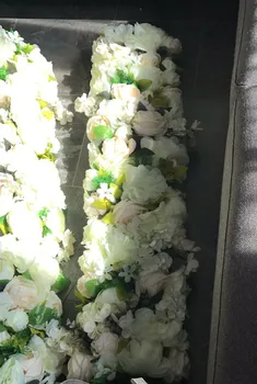 25cmx100cm Gėlių eilės Gėlių vynmedžių Vestuvių pagrindinis stalo Runner Vestuvių rekvizitai gėlių siena eilės Vestuvių etape švino