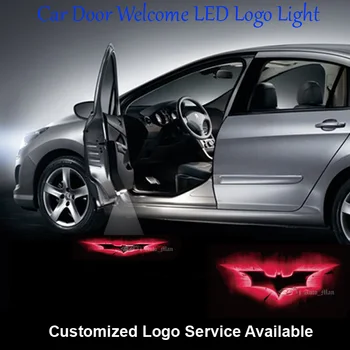 2x 3D Red Batman Logo Laidinio ir Gręžimo Automobilio Duris Sveiki Mandagumo Lazerių Projekcijos Vaiduoklis Šešėlis Balos LED Šviesos #C0213