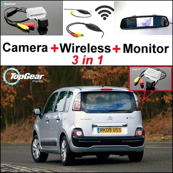 3 in1 Specialus Galinio vaizdo Kamera + Belaidis Imtuvas + Veidrodis Stebėti Atgal į Viršų Parkavimo Sistema, Citroen C3 Picasso