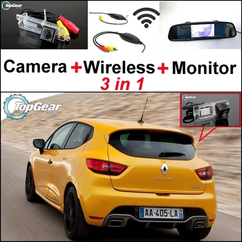 3 in1 Specialus Galinio vaizdo Kamera + Belaidis Imtuvas + Veidrodis Stebėti Atgal į Viršų Parkavimo Sistema Renault Clio 3 4 Lutecia