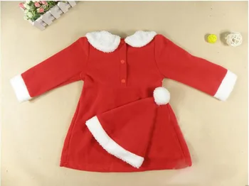 3 rinkiniai/daug Naujų Stilių Baby Girl Santa Claus Suknelė Kalėdų Rompers su Bžūp Vaikų Drabužių Rinkinius, kurie Kalėdos