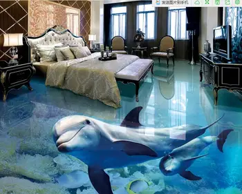 3d grindys delfinų tapetai kambarį apdaila 3d grindų plytelės foto tapetai lipni tapetai