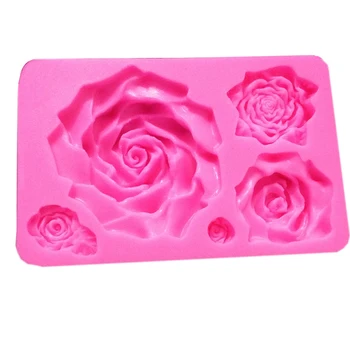 3D Gėlės Silikono Formos Rose Formos Šabloną Už Muilą,Saldainiai,Šokoladas,Ledai,tortas dekoravimo priemonės F0757